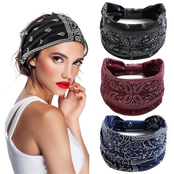 3 Pack Wide Boho Headbands - Picture 1 of 4
